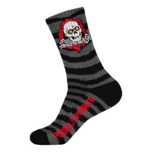 Powell Peralta Ripper Rip Stripes Crew Socks - Pink/Black/White