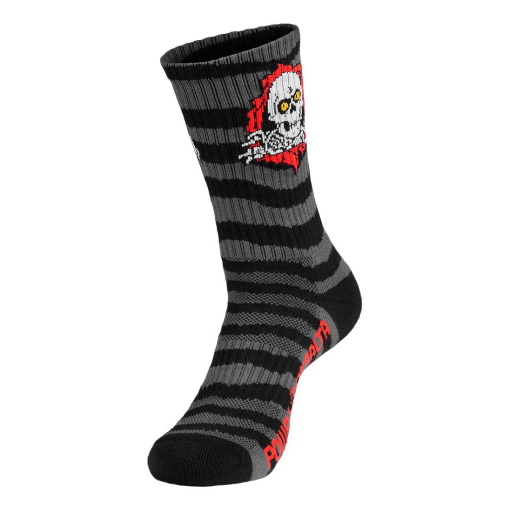 Powell Peralta Ripper Rip Stripes Crew Socks - Charcoal/Black (Copy)