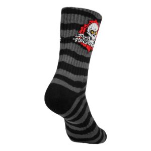 Powell Peralta Ripper Rip Stripes Crew Socks - Pink/Black/White