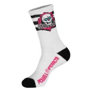 Powell Peralta Ripper Rip Stripes Crew Socks - Pink/Black/White