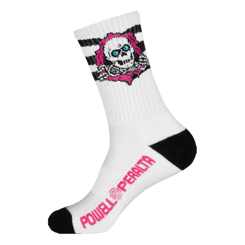 Powell Peralta Ripper Crew Socks - Pink/Black/White