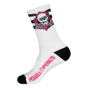 Powell Peralta Ripper Rip Stripes Crew Socks - Pink/Black/White