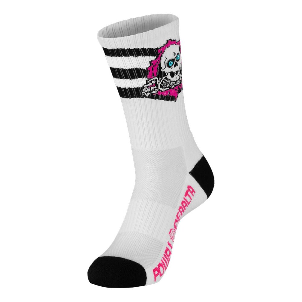 Powell Peralta Ripper Crew Socks - Pink/Black/White