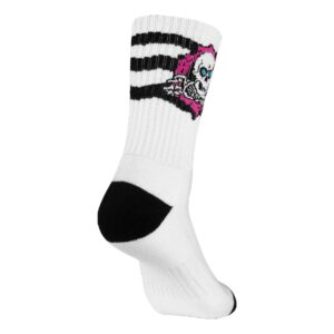 Powell Peralta Ripper Rip Stripes Crew Socks - Pink/Black/White