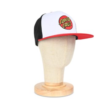 Santa Cruz Classic Dot Snapback Cap - White/Black/Red