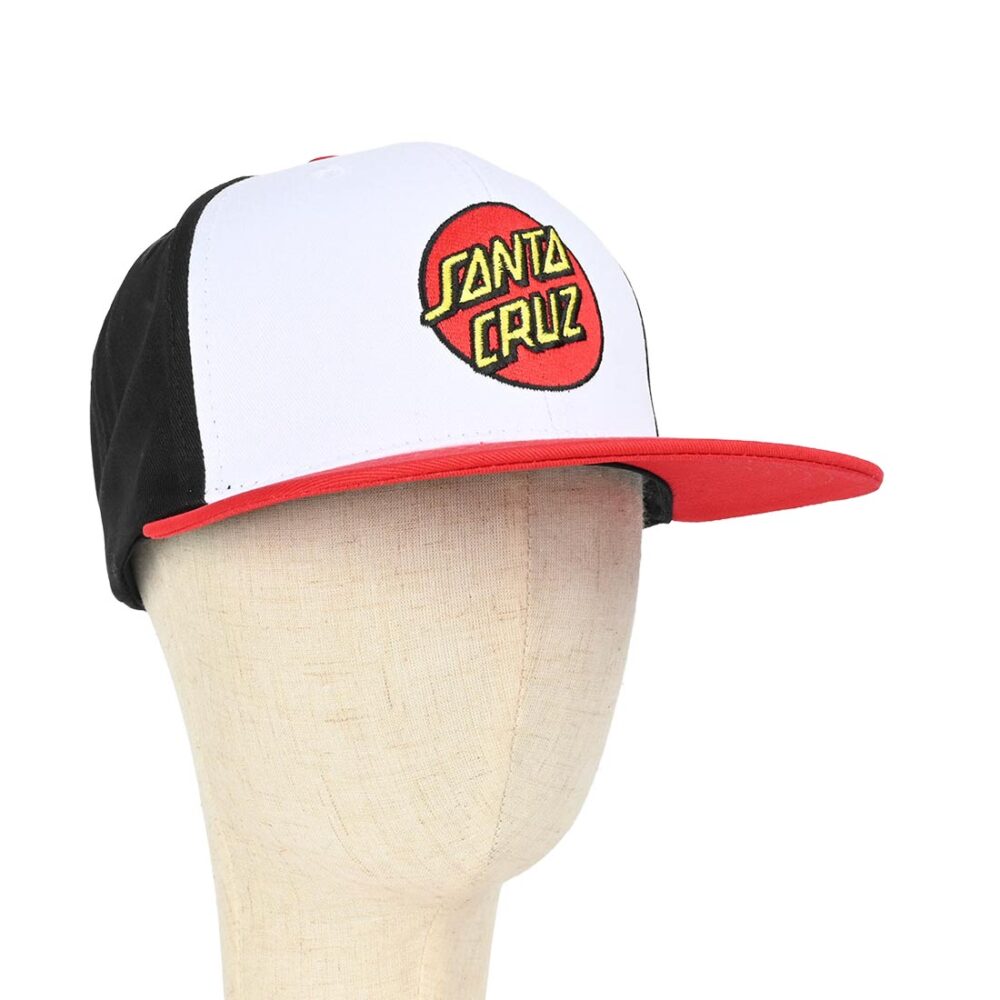 Santa Cruz Classic Dot Snapback Cap - White/Black/Red