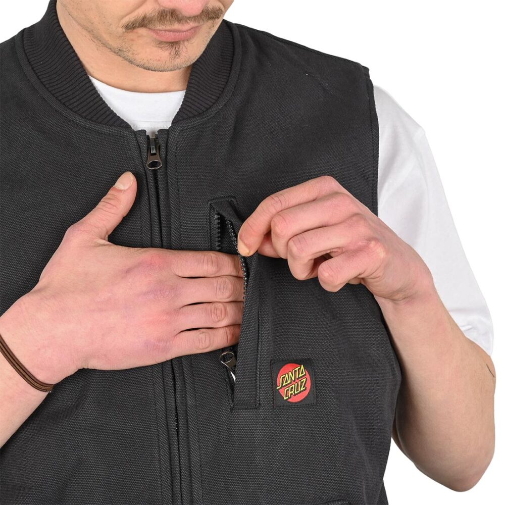 Santa Cruz Classic Label Vest Gilet - Washed Black