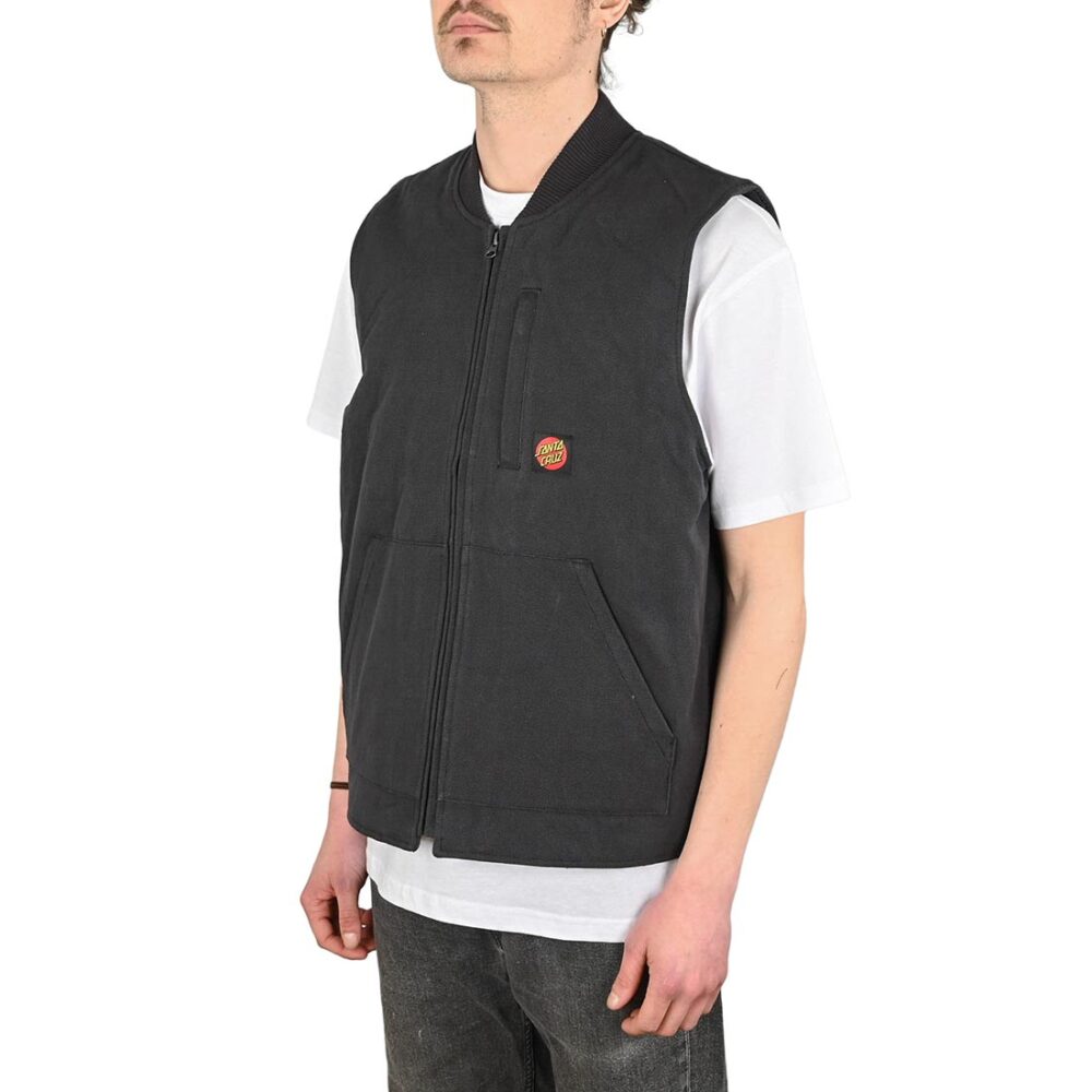Santa Cruz Classic Label Vest Gilet - Washed Black
