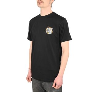 Santa Cruz Flaming Dice Dot Chest S/S T-Shirt - Black