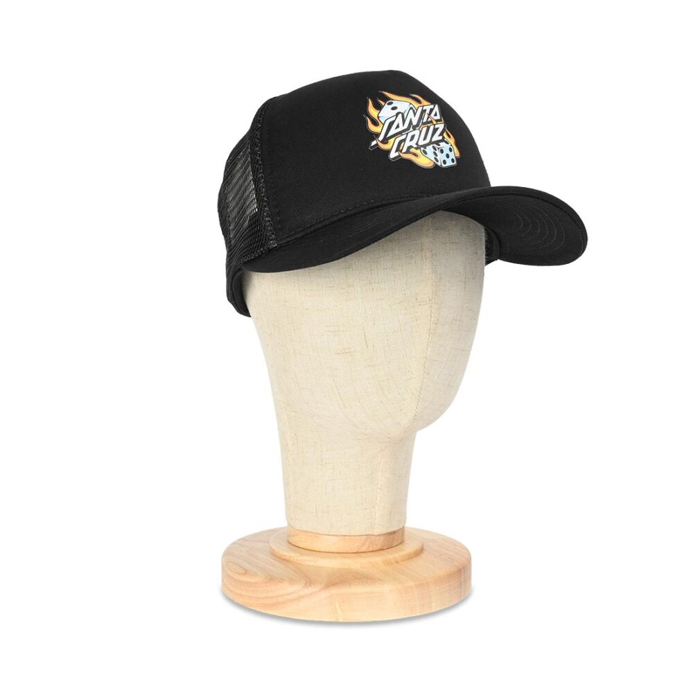 Santa Cruz Flaming Dice Dot Mesh Back Cap - Black
