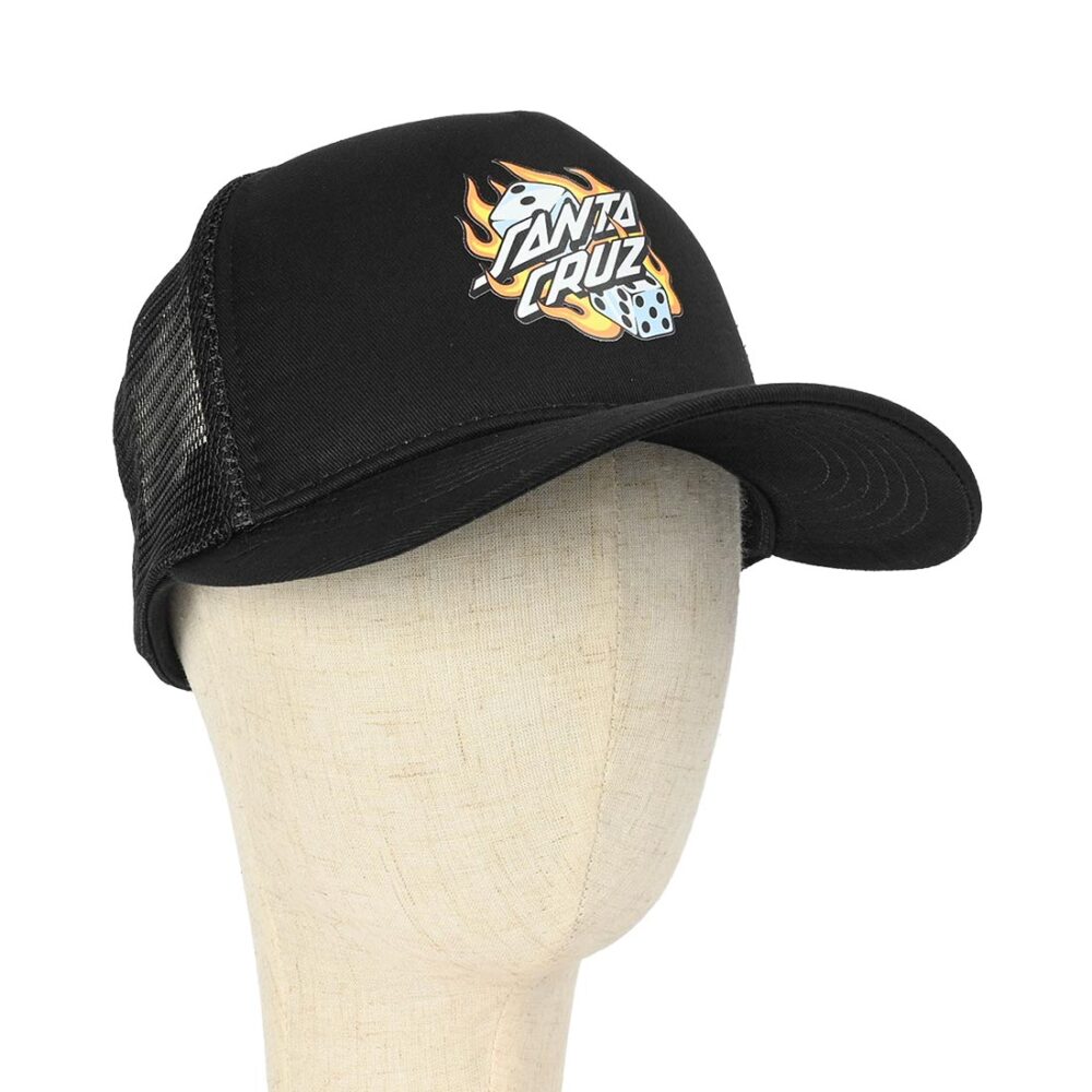 Santa Cruz Flaming Dice Dot Mesh Back Cap - Black