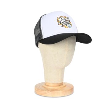 Santa Cruz Flaming Dice Dot Mesh Back Cap - White/Grey