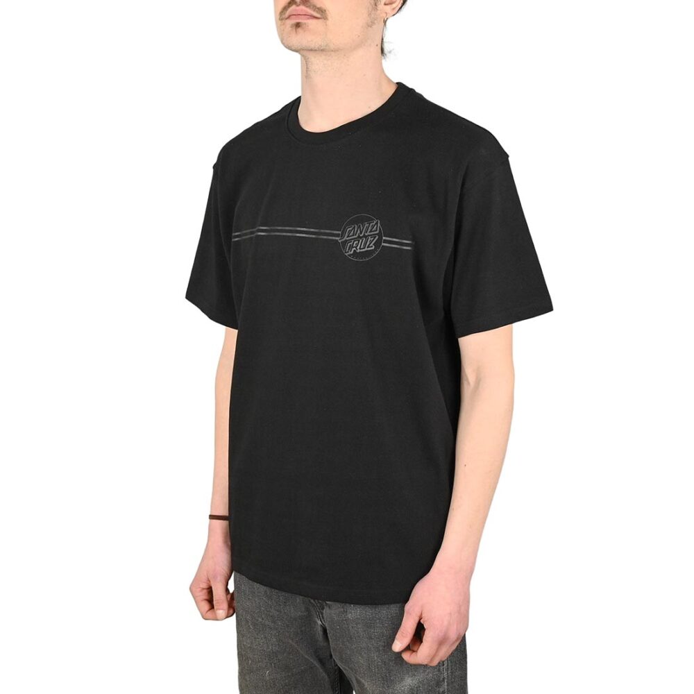 Santa Cruz Tonal Opus Dot Stripe S/S T-Shirt - Black