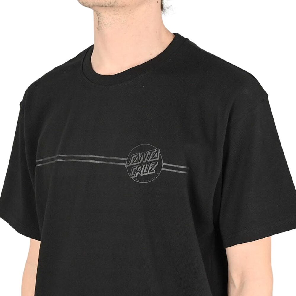Santa Cruz Tonal Opus Dot Stripe S/S T-Shirt - Black