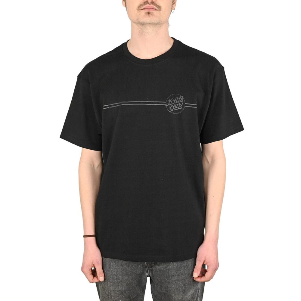 Santa Cruz Tonal Opus Dot Stripe S/S T-Shirt - Black