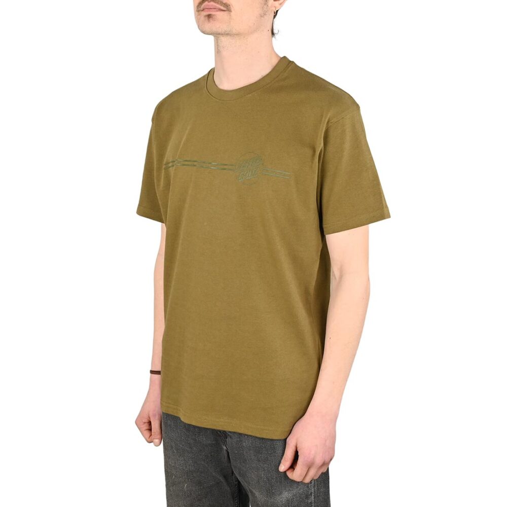 Santa Cruz Tonal Opus Dot Stripe S/S T-Shirt - Uniform Green