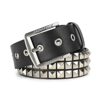 Santa Cruz Triple Set Studded Belt - Black/Silver