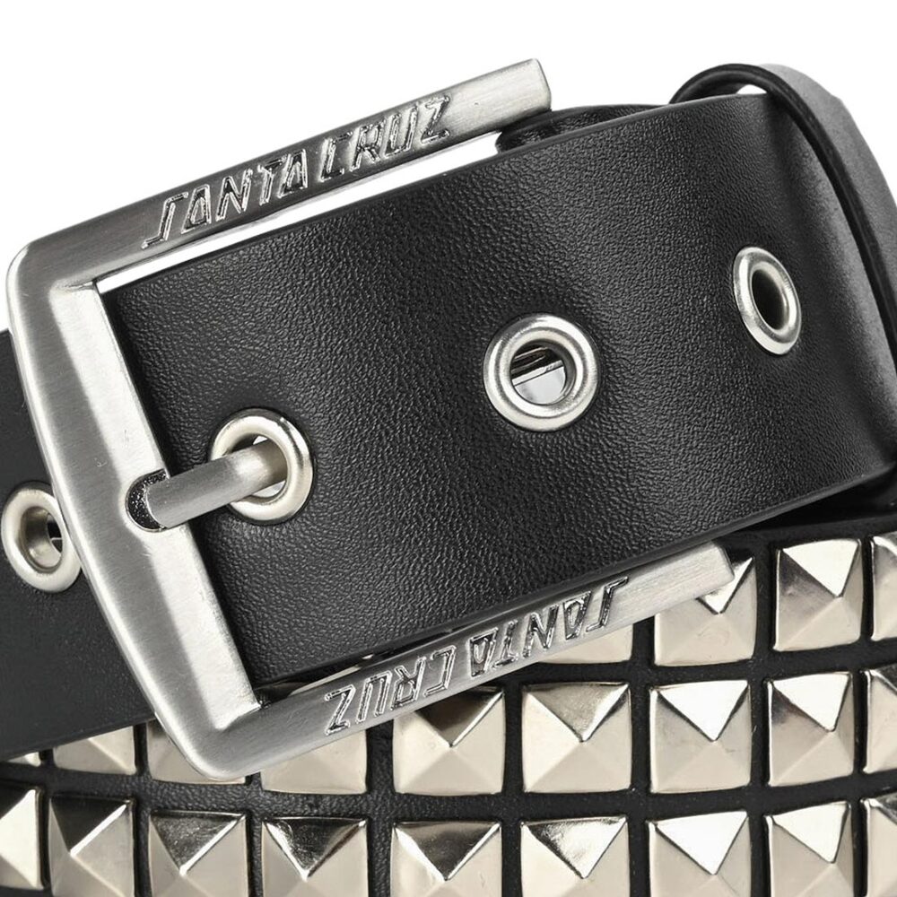 Santa Cruz Triple Set Studded Belt - Black/Silver