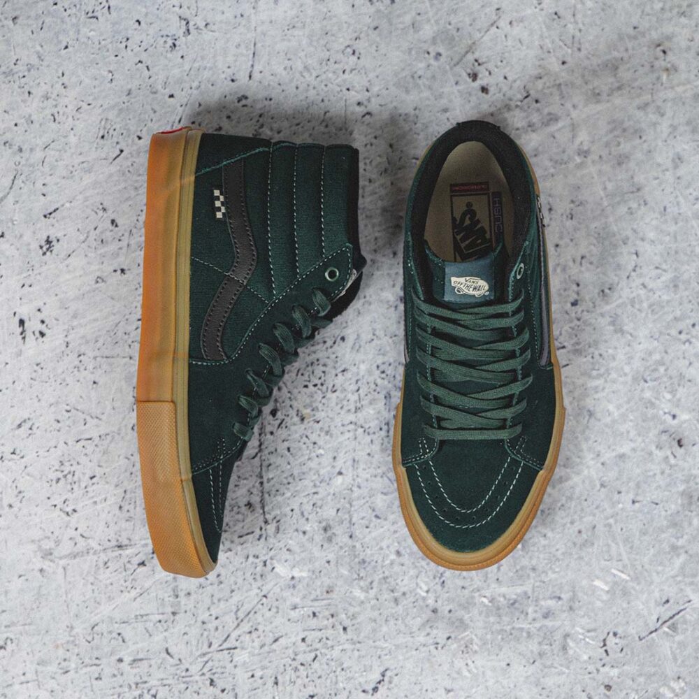 Vans Sk8-Hi Skate Shoes - Green/Gum