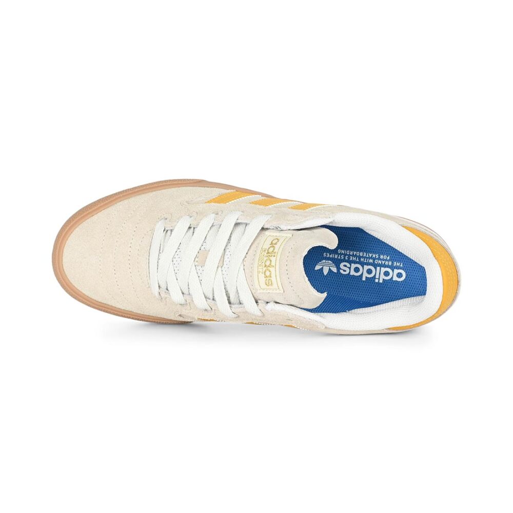 Adidas Busenitz Vulc II Skate Shoes - Crystal White/Preloved Yellow/Gold Metallic