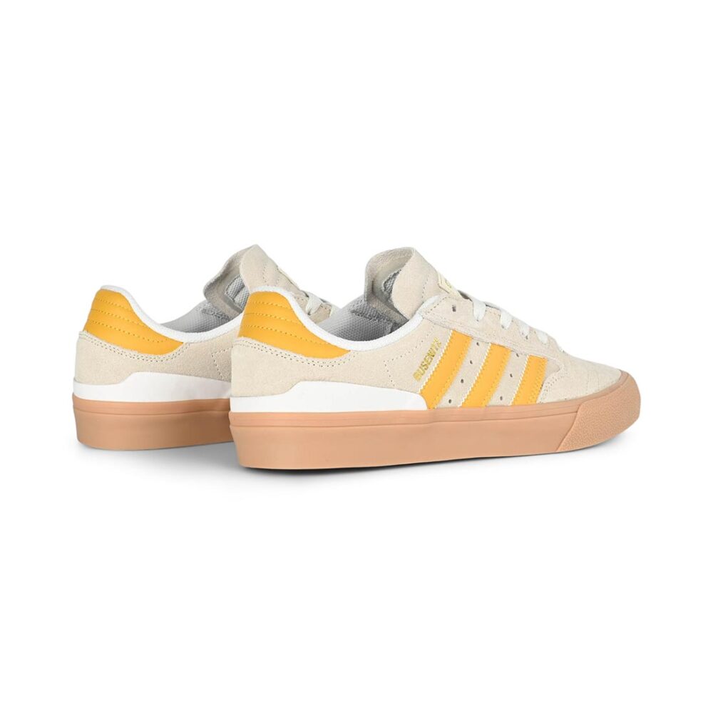 Adidas Busenitz Vulc II Skate Shoes - Crystal White/Preloved Yellow/Gold Metallic