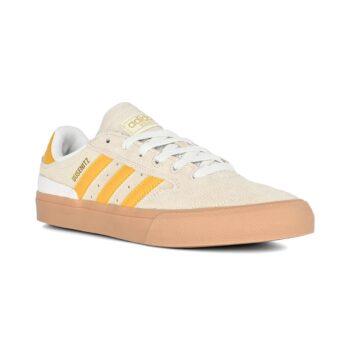 Adidas Busenitz Vulc II Skate Shoes - Crystal White/Preloved Yellow/Gold Metallic