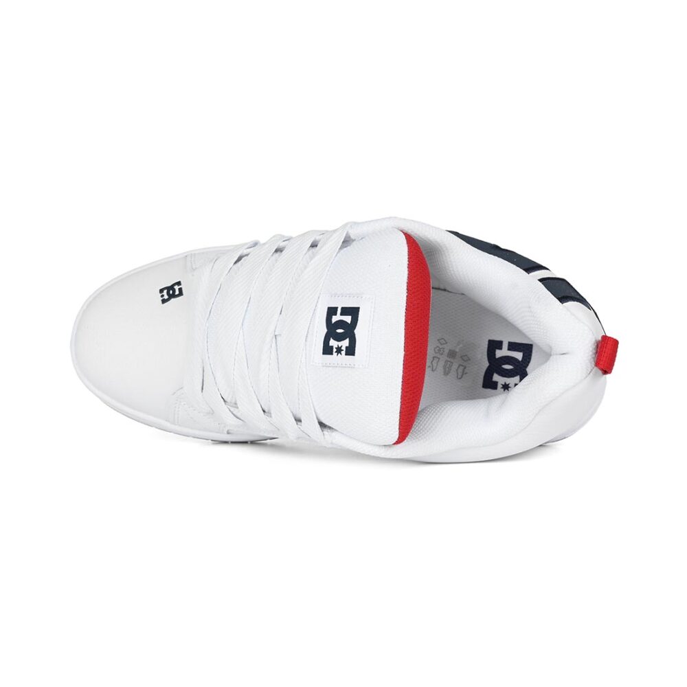 DC Court Graffik Skate Shoes - White/Navy/Red