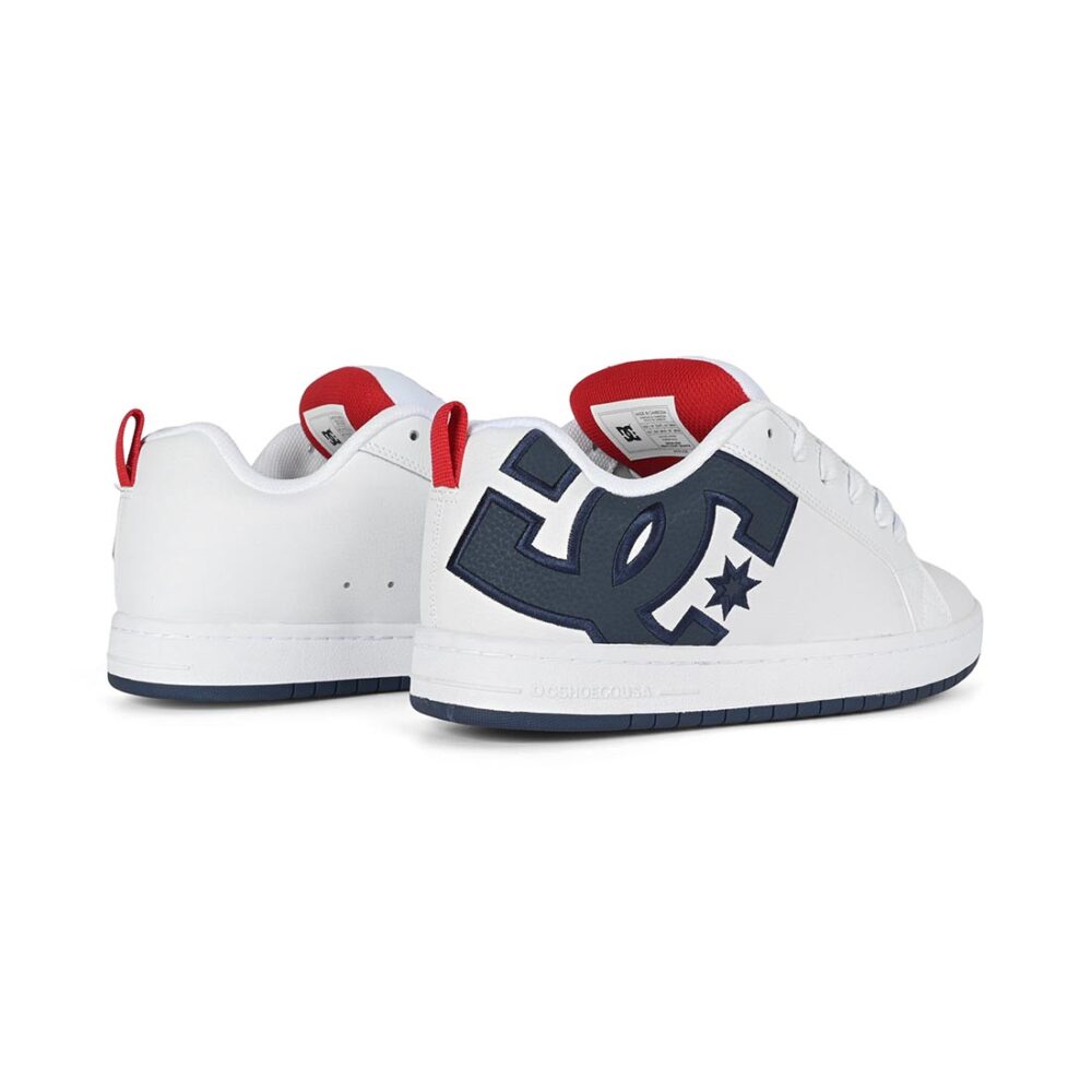 DC Court Graffik Skate Shoes - White/Navy/Red