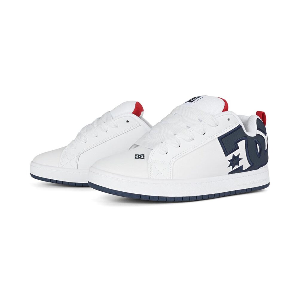 DC Court Graffik Skate Shoes - White/Navy/Red