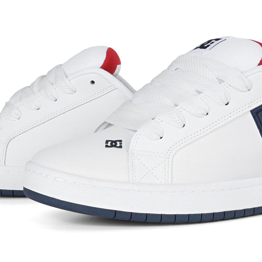 DC Court Graffik Skate Shoes - White/Navy/Red
