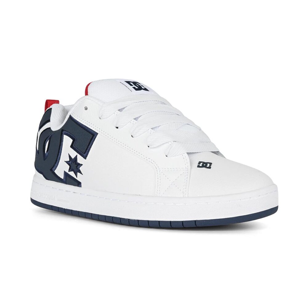 DC Court Graffik Skate Shoes - White/Navy/Red