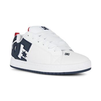 DC Court Graffik Skate Shoes - White/Navy/Red