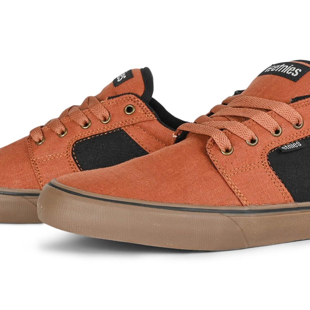 Etnies Barge LS Skate Shoes - Brown/Gum/Gold