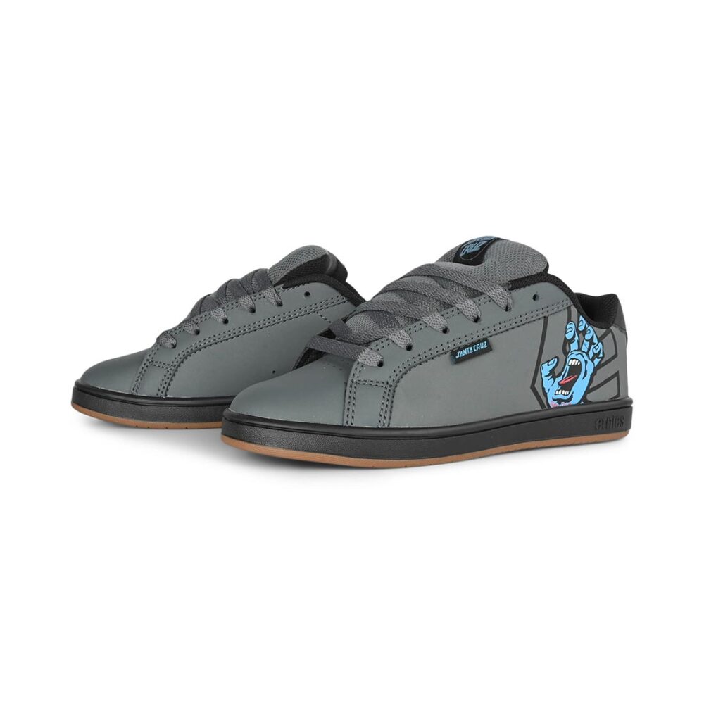 Etnies x Santa Cruz Fader (Youth) Skate Shoes - Dark Grey/Black