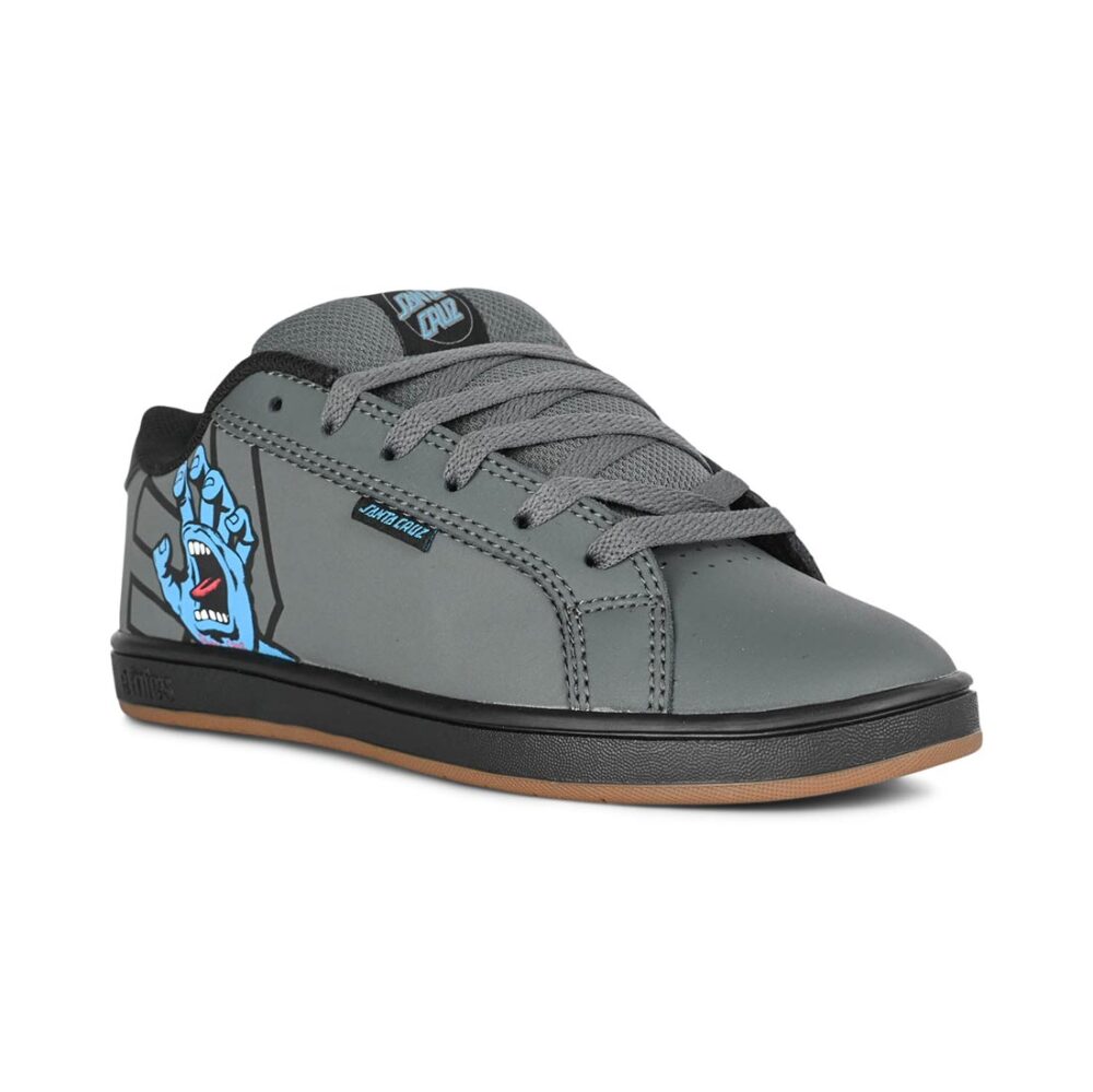 Etnies x Santa Cruz Fader (Youth) Skate Shoes - Dark Grey/Black