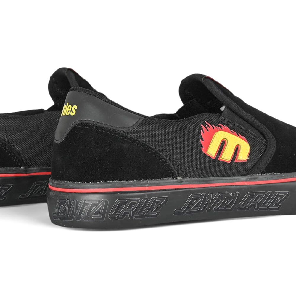 Etnies x Santa Cruz Lo-Cut Slip-On Skate Shoes - Black