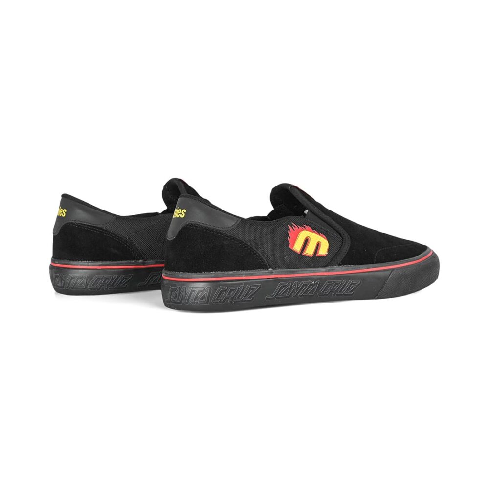 Etnies x Santa Cruz Lo-Cut Slip-On Skate Shoes - Black