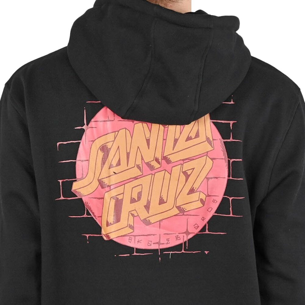 Santa Cruz Scrawl Brick Dot Center Pullover Hoodie - Black