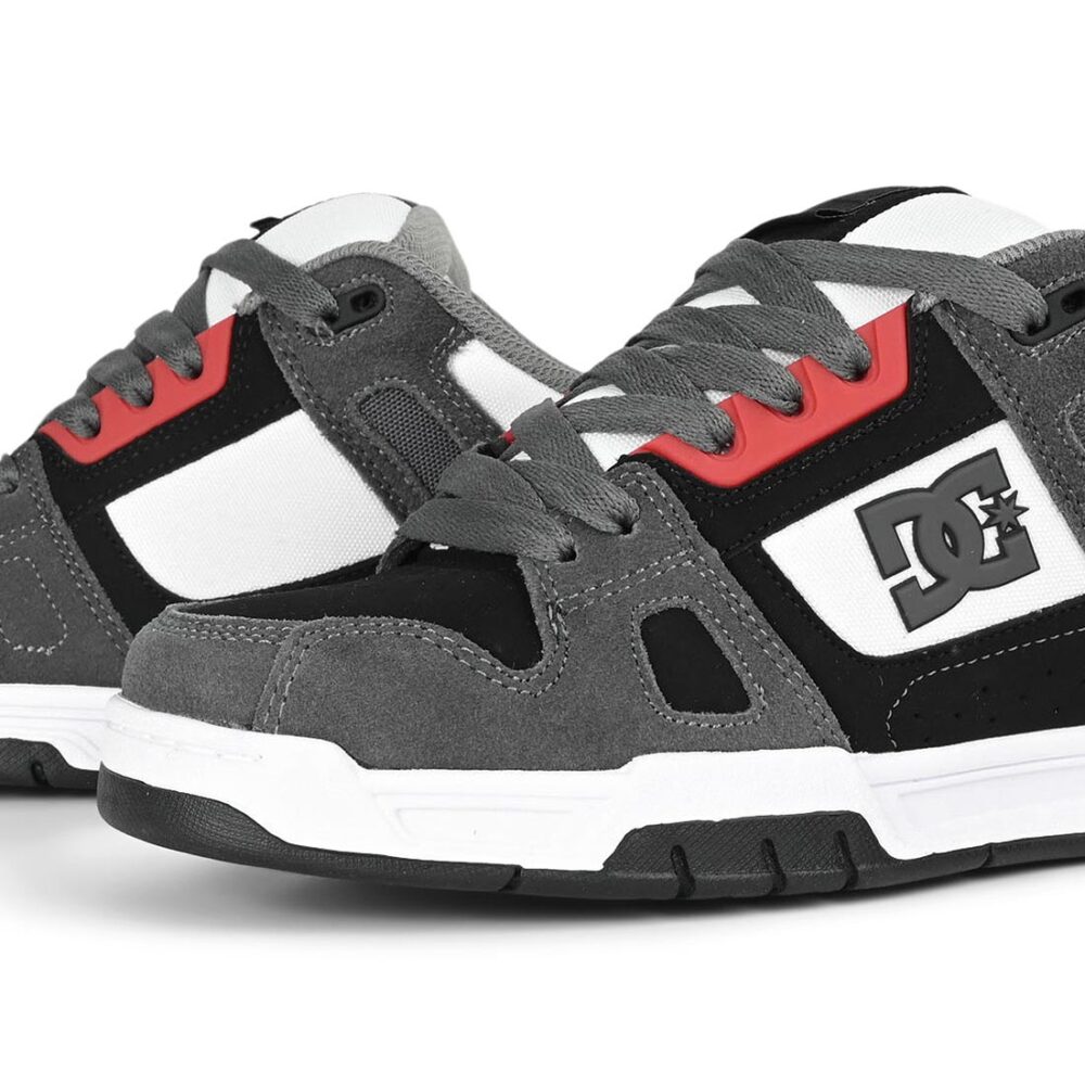 DC Stag Skate Shoes - Black/Grey/White