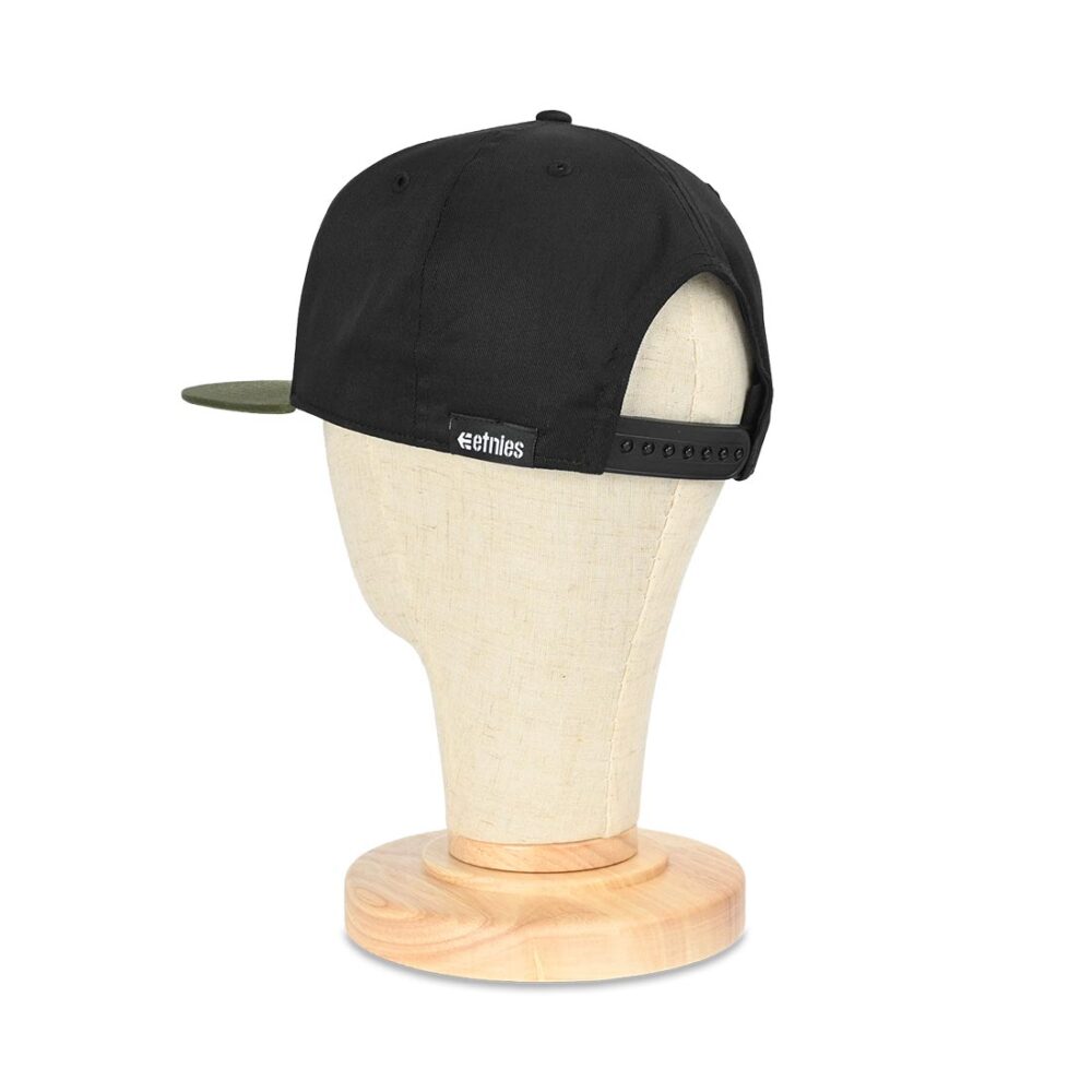 Etnies Corp Snapback Cap – Black/Olive