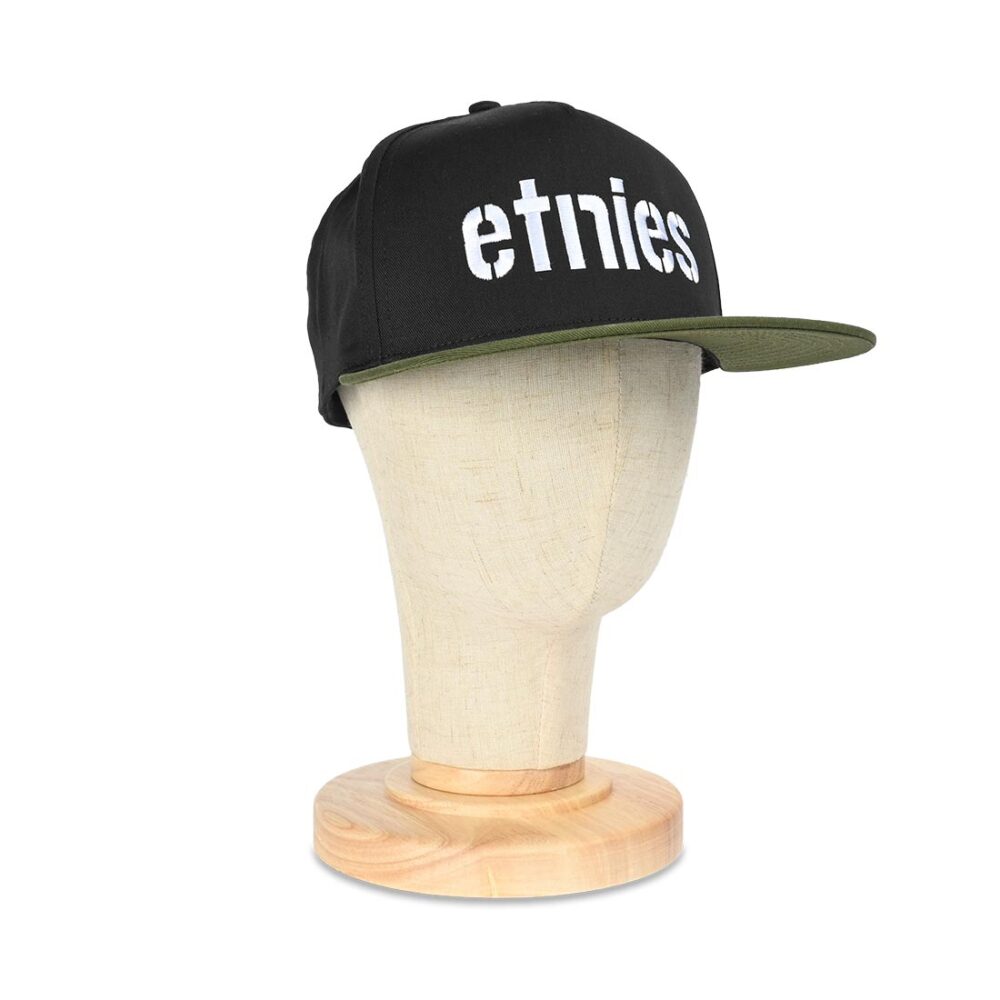 Etnies Corp Snapback Cap – Black/Olive