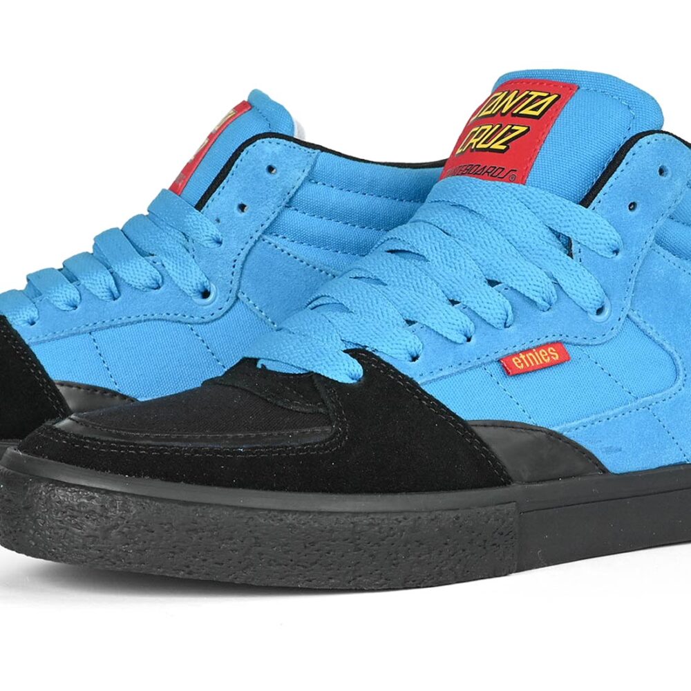 Etnies x Santa Cruz Screw Vulc Mid Skate Shoes - Black/Blue/Black