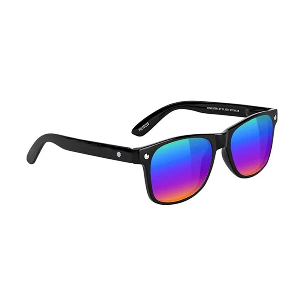 Glassy Eyewear Leonard Polarized Sunglasses - Black/Colour Mirror