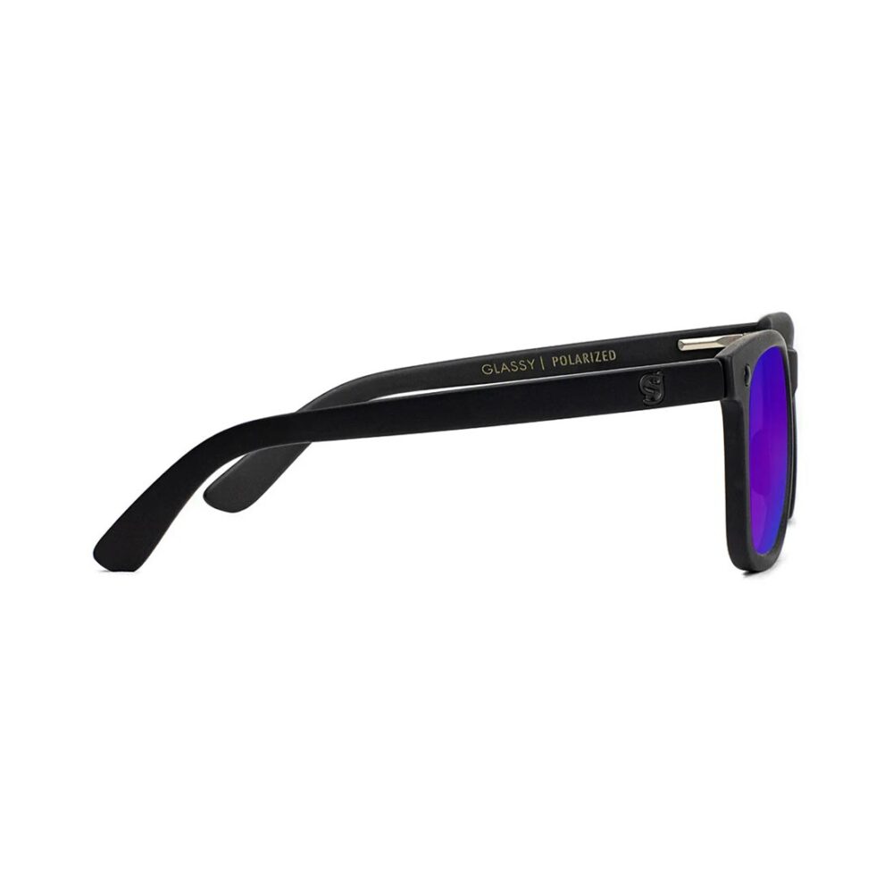 Glassy Eyewear Mikemo Premium Polarized Sunglasses - Blackout/Blue Mirror