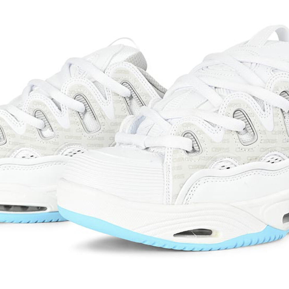 Osiris D3 2001 Skate Shoes - White/Grey/Baby Blue