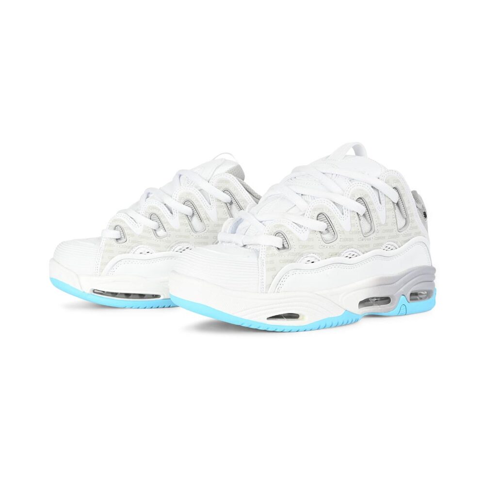 Osiris D3 2001 Skate Shoes - White/Grey/Baby Blue