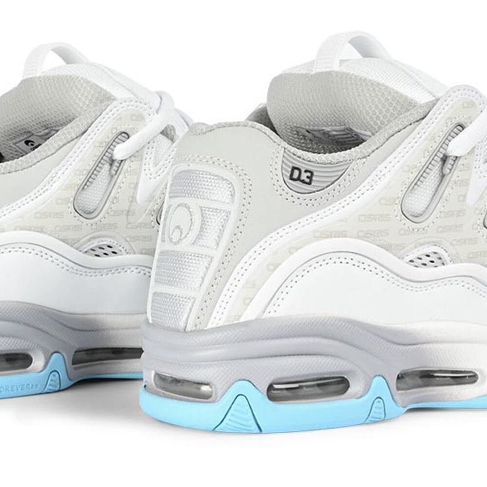 Osiris D3 2001 Skate Shoes - White/Grey/Baby Blue