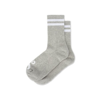 Polar Happy Sad Rib Socks - Heather Grey