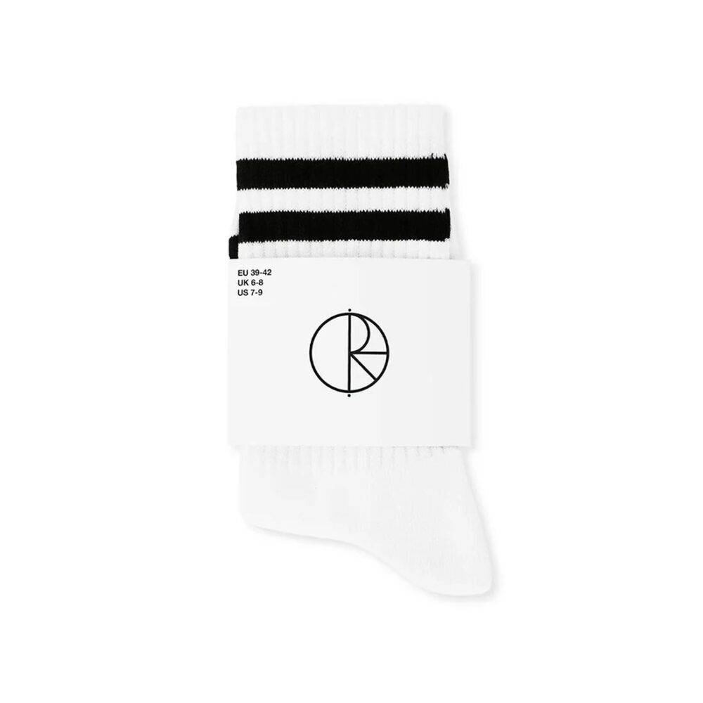 Polar Happy Sad Rib Socks - White