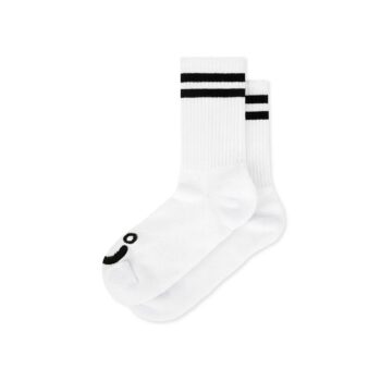 Polar Happy Sad Rib Socks - White